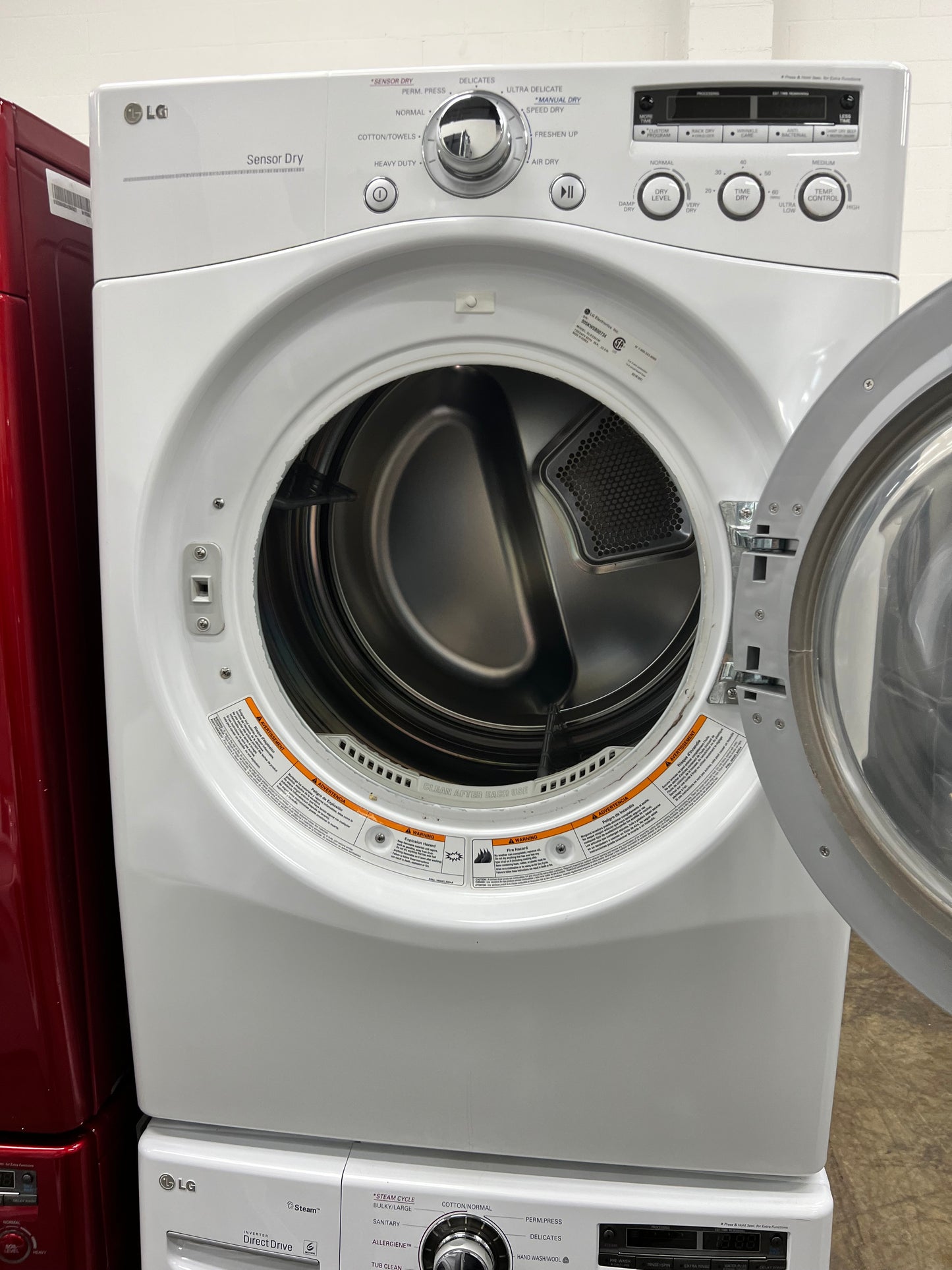 LG Front-Load High-Efficiency Stackable 3.6 Cu. Ft. Washer and 7.3 Cu. Ft. Electric Dryer Set in White