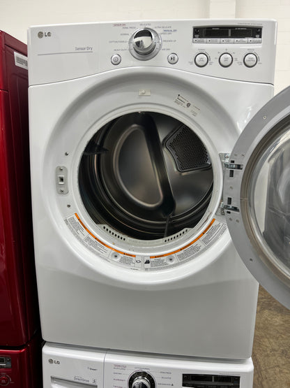 LG Front-Load High-Efficiency Stackable 3.6 Cu. Ft. Washer and 7.3 Cu. Ft. Electric Dryer Set in White