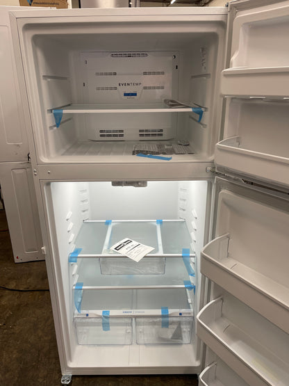 Frigidaire  FFTR1835VW
30 Inch Top Freezer Refrigerator with 18.3 Cu. Ft. Capacity, Adjustable Shelves, Humidity-Controlled Crispers, Half-width Deli Drawer, Gallon Door Bins, Auto-Close Doors, EvenTemp Cooling System, and ADA Compliant: White