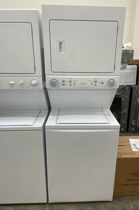 Frigidaire  FLCE7522AW
27 Inch Electric Laundry Center with 3.9 Cu. Ft. Washer Capacity, 10 Wash Cycles, 5.6 cu. ft. Dryer Capacity, 6 Dry Cycles, MaxFill Option, 4 Timed Dryer Cycles, and End-of-Cycle Signal