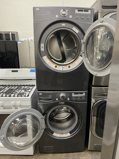 LG  WM2455HG
27 Inch Front-Load Washer with 4.2 cu. ft. Capacity and LG  DLE5955G
27 Inch Electric Dryer with 7.3 cu. ft. Capacity