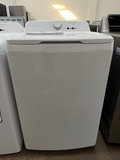 Insignia NS-TWM35W1 3.7 Cu. Ft. High Efficiency and Insignia- 6.7 Cu. Ft. Electric Dryer with Sensor Dry - White NS-TDRE67W1