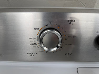 Whirlpool  WTW4957PW
28 Inch Top Load Washer with 3.9 Cu. Ft. and Maytag Centennial Series  MEDC300BW
29 Inch Electric Dryer with 7.0 cu. ft.