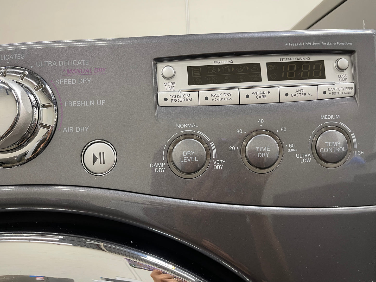 LG  WM2455HG
27 Inch Front-Load Washer with 4.2 cu. ft. Capacity and LG  DLE5955G
27 Inch Electric Dryer with 7.3 cu. ft. Capacity