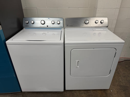 Whirlpool  WTW4957PW
28 Inch Top Load Washer with 3.9 Cu. Ft. and Maytag Centennial Series  MEDC300BW
29 Inch Electric Dryer with 7.0 cu. ft.