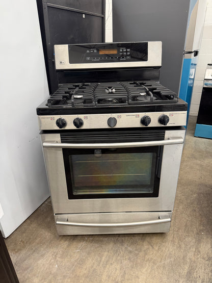 LG  LRG30355ST
30 Inch Freestanding Gas Range with 5 Sealed Burners, 5.0 cu. ft. Self-Cleaning Oven, SmoothTouch Controls and Warming Drawer: Stainless Steel