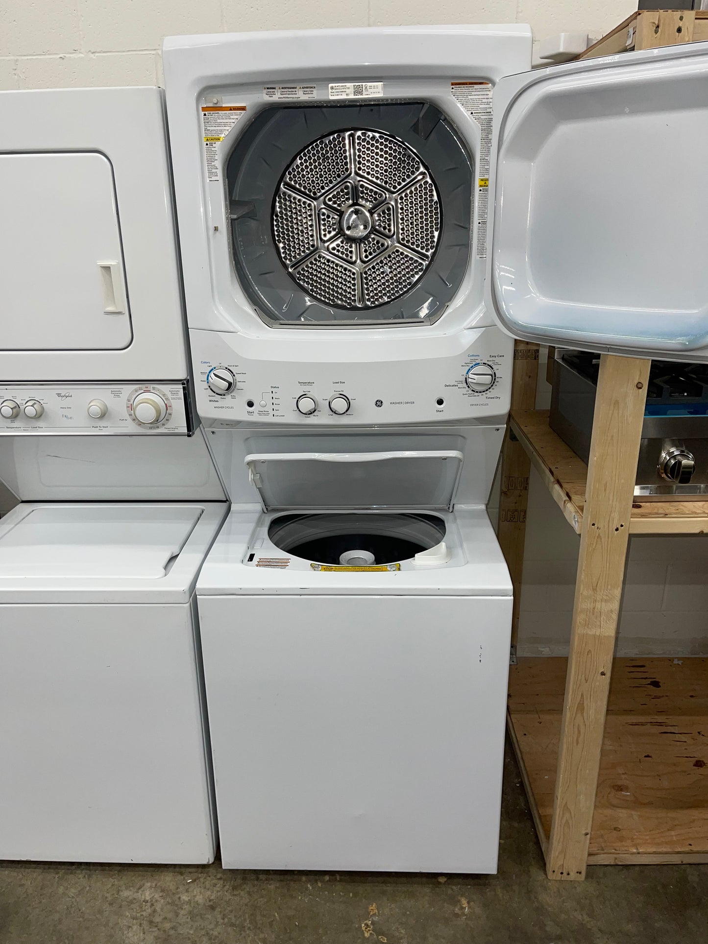 GE Unitized Spacemaker 3.8 cu. ft. Capacity Washer with Stainless Steel Basket and 5.9 cu. ft. Capacity Electric Dryer