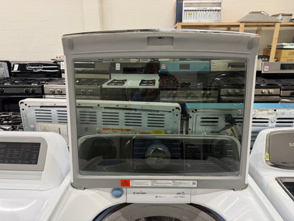 Samsung  WA48H7400AW
27 Inch 4.8 cu. ft. Top Load Washer with 11 Wash Cycles, 1,100 RPM, AquaJet Cleaning Technology, Vibration Reduction Technology, Smart Care, Self Clean and ENERGY STAR Certification: White