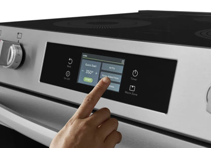 Frigidaire Gallery Series  GCFE3070BF
30 Inch Freestanding Electric Range with 5 Elements, 6.2 cu. ft. Total Convection Oven, EvenTemp™ Element, Storage Drawer, Stone-Baked Pizza, Air Fry, Self & Steam Clean, and Star-K