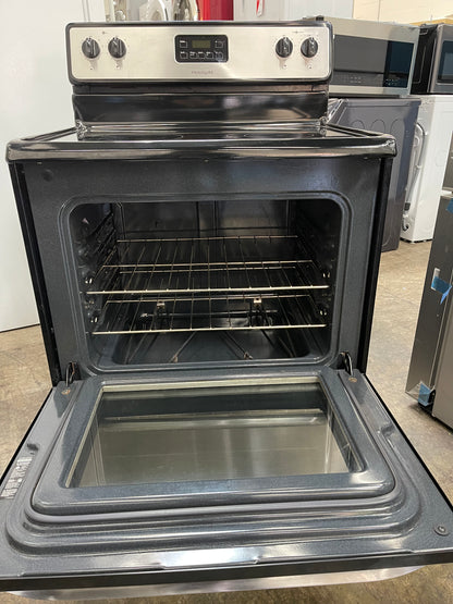 Frigidaire  FFEF3012LS
30 Inch Freestanding Electric Range with 4 Radiant Elements, 4.8 cu. ft. Oven Capacity, Manual Clean and Store-More Storage Drawer: Stainless Steel