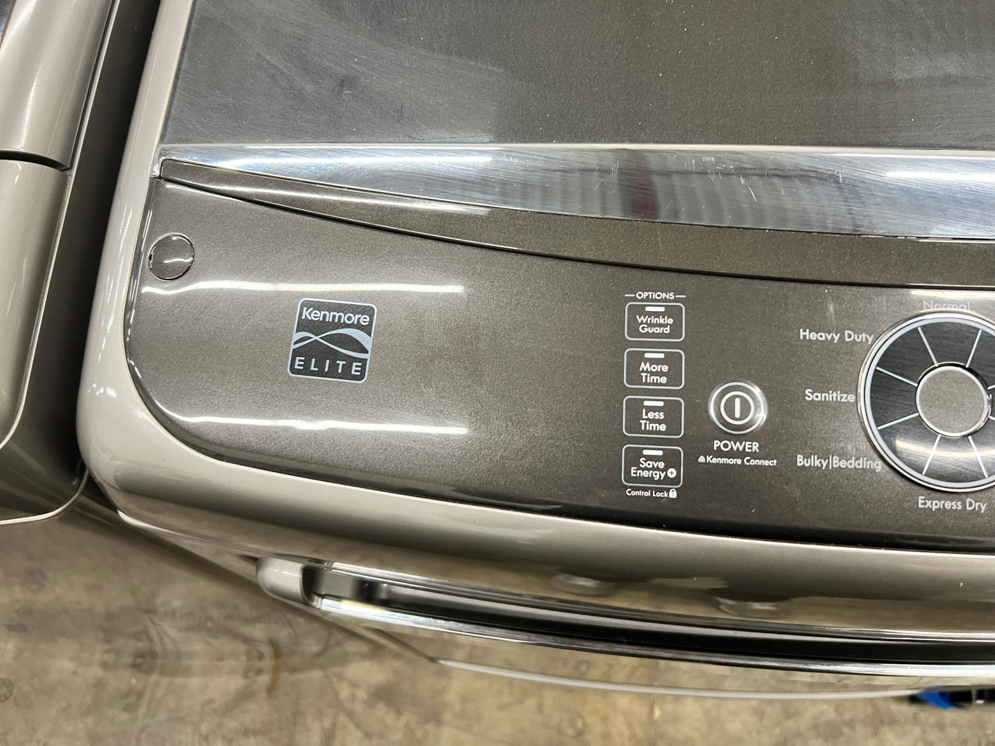 Kenmore Elite Top-Load 5.2 Cu. Ft. Washer and 7.3 Cu. Ft. Electric Dryer Set in Metallic Silver