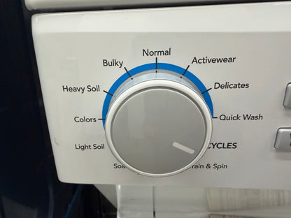 Frigidaire  FLCE7522AW
27 Inch Electric Laundry Center with 3.9 Cu. Ft. Washer Capacity, 10 Wash Cycles, 5.6 cu. ft. Dryer Capacity, 6 Dry Cycles, MaxFill Option, 4 Timed Dryer Cycles, and End-of-Cycle Signal