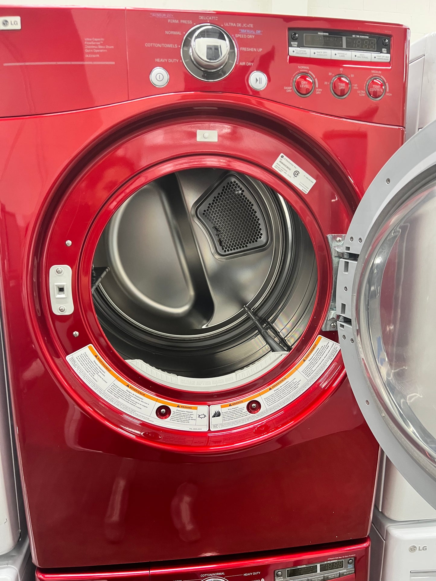 LG Front-Load 3.7 Cu. Ft. Washer and 7.3 Cu. Ft. Electric Dryer Set in Wild Cherry Red