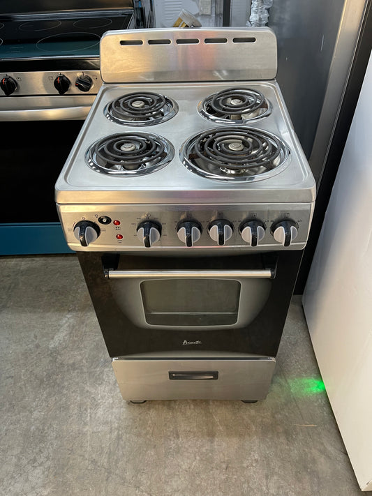 Avanti  ERU200P3S
20 Inch Electric Range with 4 Coil Burners, 2.1 Cu. Ft. Oven Capacity, Oven Thermostat, Storage Drawer, Broiler, Oven Lighting, and ADA Compliant