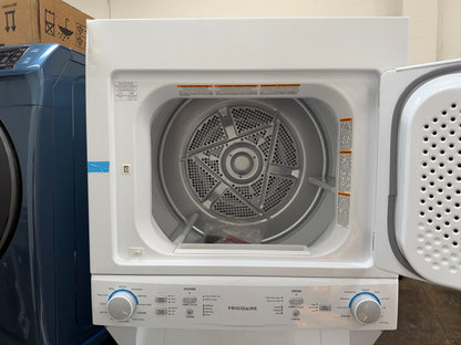 Frigidaire  FLCE7522AW
27 Inch Electric Laundry Center with 3.9 Cu. Ft. Washer Capacity, 10 Wash Cycles, 5.6 cu. ft. Dryer Capacity, 6 Dry Cycles, MaxFill Option, 4 Timed Dryer Cycles, and End-of-Cycle Signal