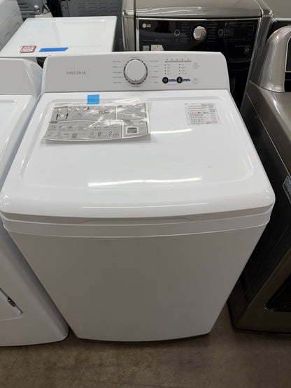 Insignia NS-TWM35W1 3.7 Cu. Ft. High Efficiency and Insignia- 6.7 Cu. Ft. Electric Dryer with Sensor Dry - White NS-TDRE67W1
