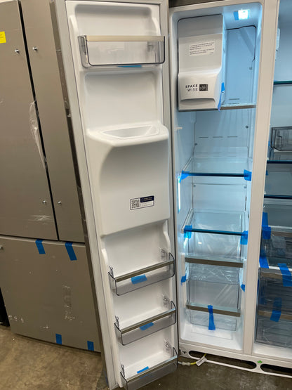 Frigidaire  PRSC2222AF
36 Inch Counter Depth Side by Side Refrigerator with 22.3 Cu. Ft. Capacity, EvenTemp Cooling, CrispSeal Plus Crisper, Door Alarm, Ice Maker, External Water Dispenser, PureAir Air Filter, Sabbath Mode, ADA Compliant, and Energy Sta