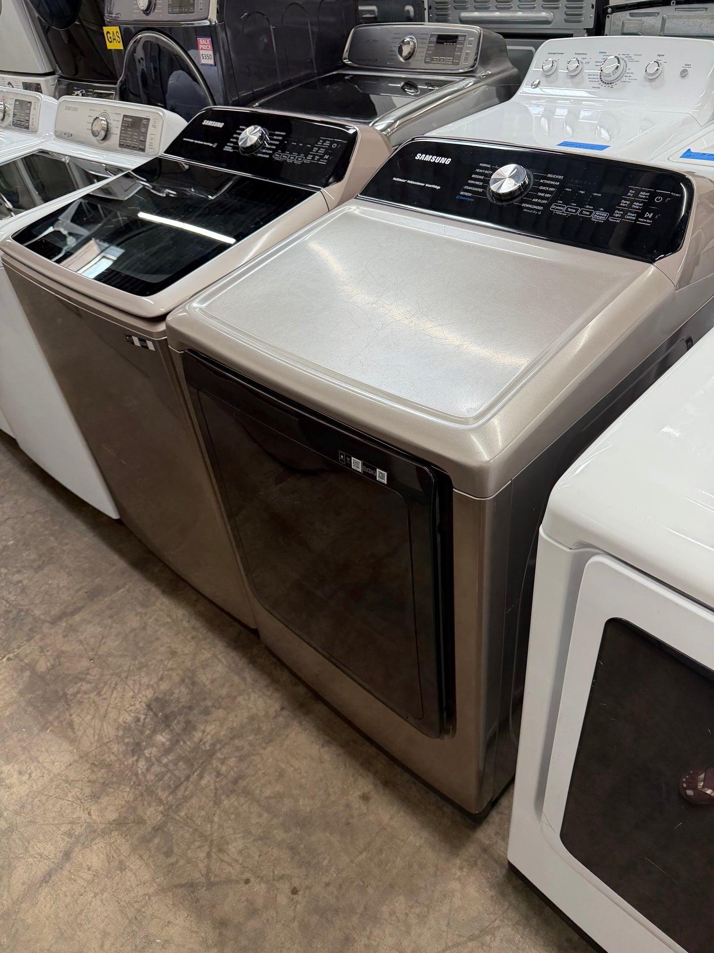Samsung 5.2cu/ft Top Load Washer and Samsung Top Load Electric Dryer 7.4cu/ft