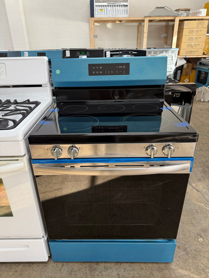 Frigidaire 30-in Glass Top 5 burners 5.3-cu ft Freestanding Electric Range ( Fingerprint Resistant Stainless Steel )
Model #FCRE306LAF