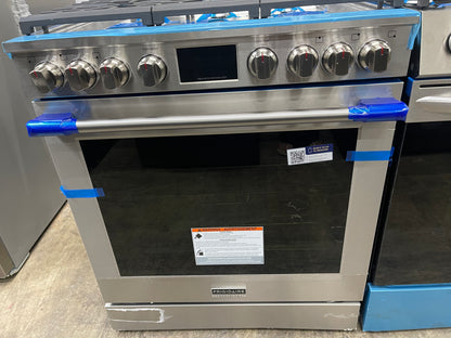 Frigidaire Professional Series  PCFG3080AF
30 Inch Slide-In Gas Range with 6 Sealed Burners, 6.0 cu. ft. Convection Oven, 18,000 BTU EvenTemp Burner, Griddle, Storage Drawer, No Preheat, Air Fry, ADA Compliant, and Star-K