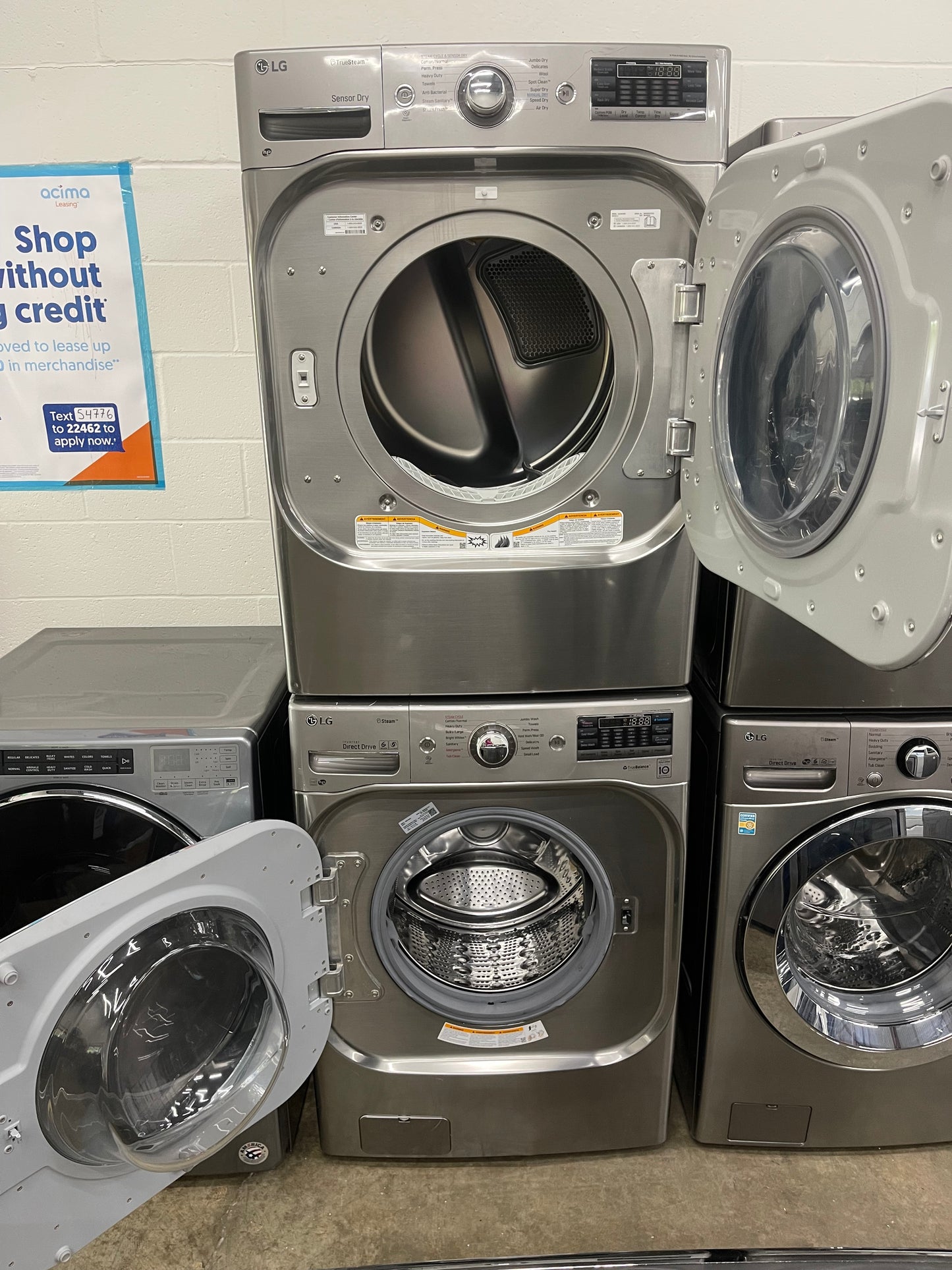 LG Mega Capacity Front Load Washer and Electric Dryer Set in Graphite Steel