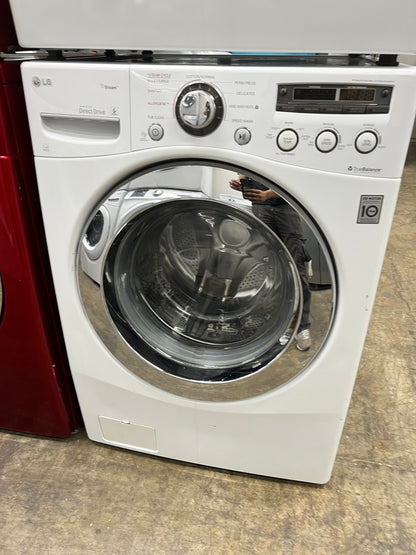 LG Front-Load High-Efficiency Stackable 3.6 Cu. Ft. Washer and 7.3 Cu. Ft. Electric Dryer Set in White