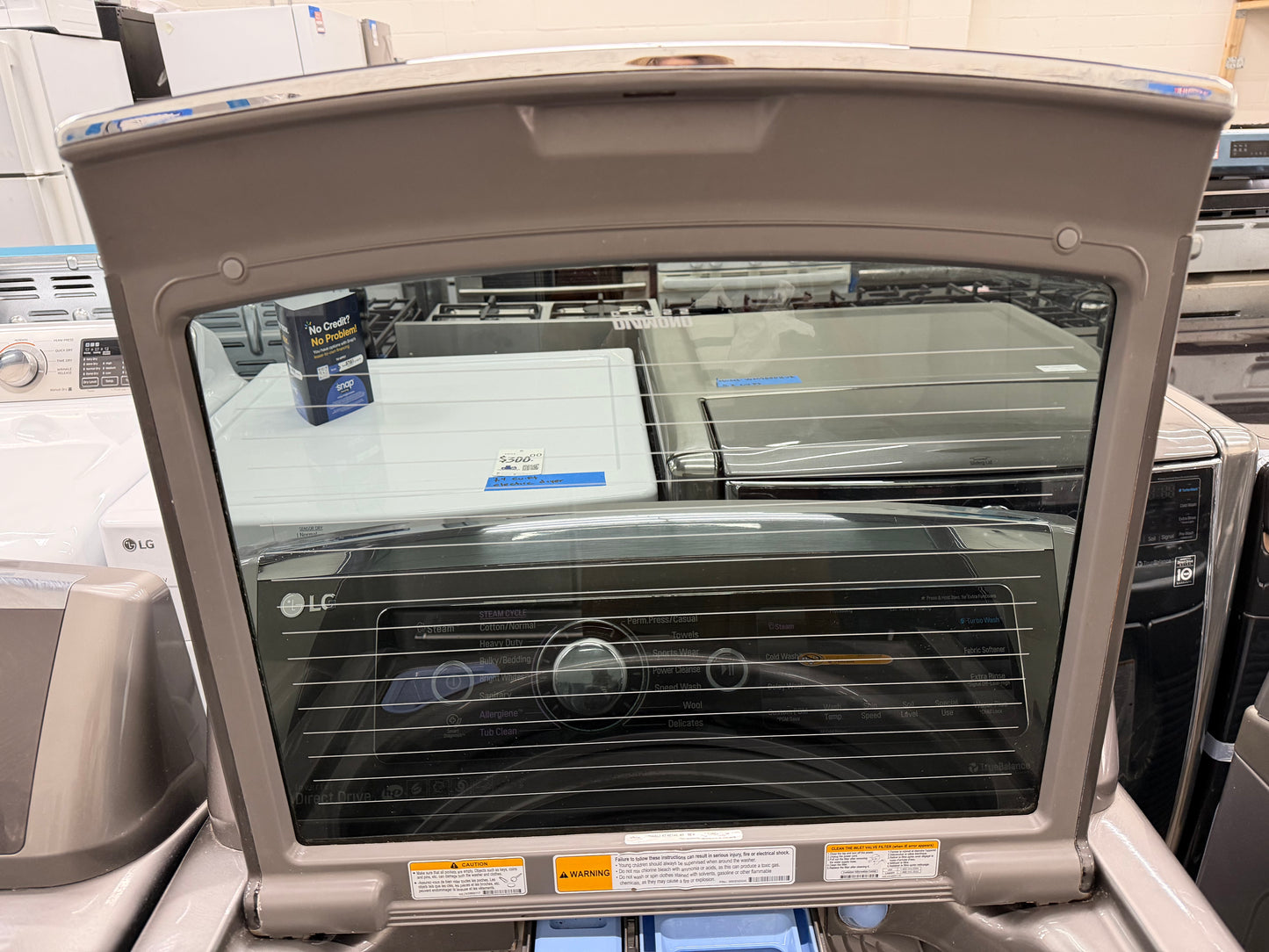 LG Top Load 5.5 Cu. Ft. Washer and 7.3 Cu. Ft. Electric Dryer Set in Black Stainless Steel