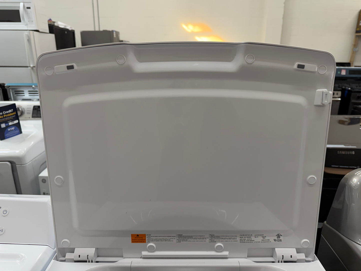 Insignia NS-TWM35W1 3.7 Cu. Ft. High Efficiency and Insignia- 6.7 Cu. Ft. Electric Dryer with Sensor Dry - White NS-TDRE67W1