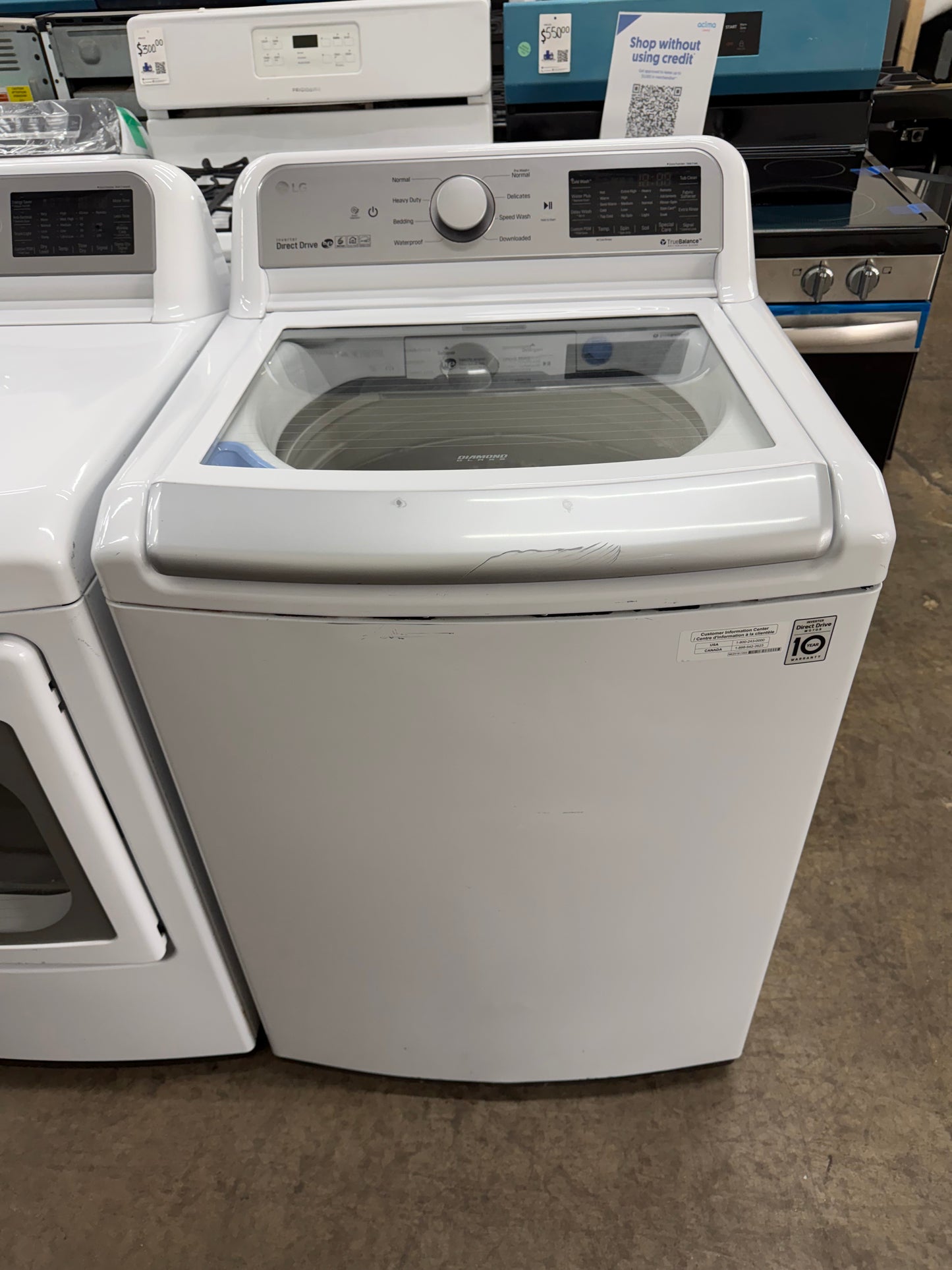 LG Top Load TurboWash 5.0 Cu. Ft. Washer and 7.3 Cu. Ft. EasyLoad Electric Dryer Set in White